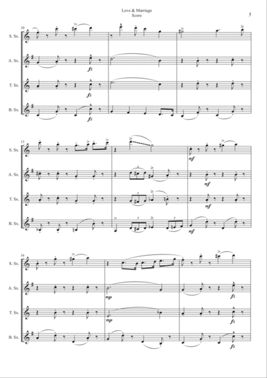Love And Marriage Woodwind Quartet scores gallery preview page 5