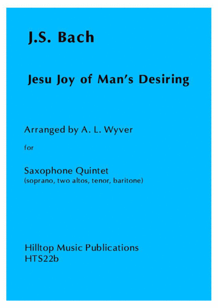 Jesu Joy of Man's Desiring arr. soprano, two altos, tenor and baritone saxophones image number null