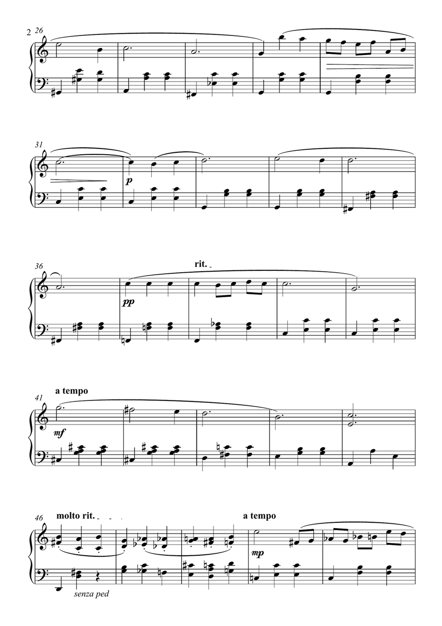 Chopin- (famous) Nocturne op 9 no 2 Simplified version-Intermediate Piano Solo scores gallery preview page 3