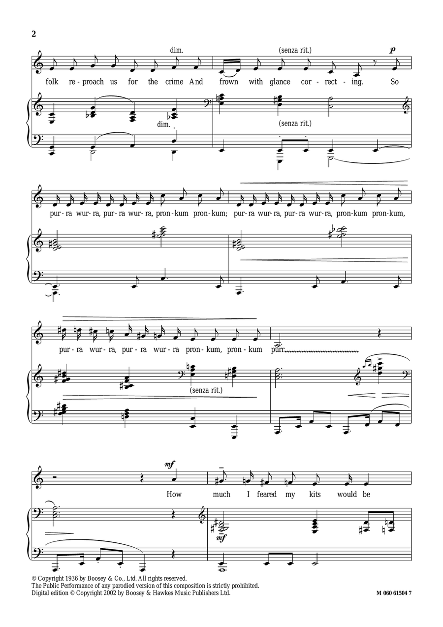 The Matron Cat's Song The Matron Cat's Song Piano, Vocal scores gallery preview page 2