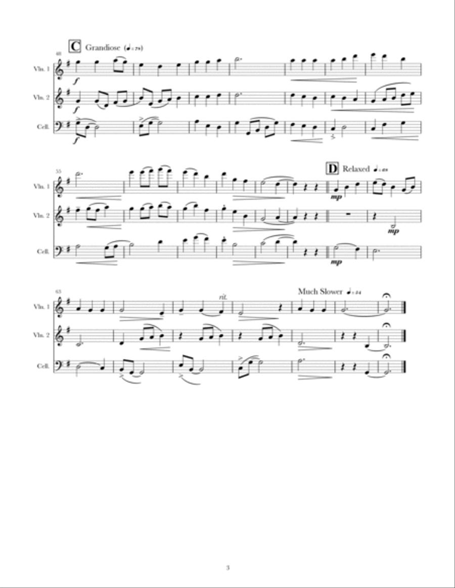 Be Thou My Vision (for 2 violins and 1 cello) String Trio scores gallery preview page 3
