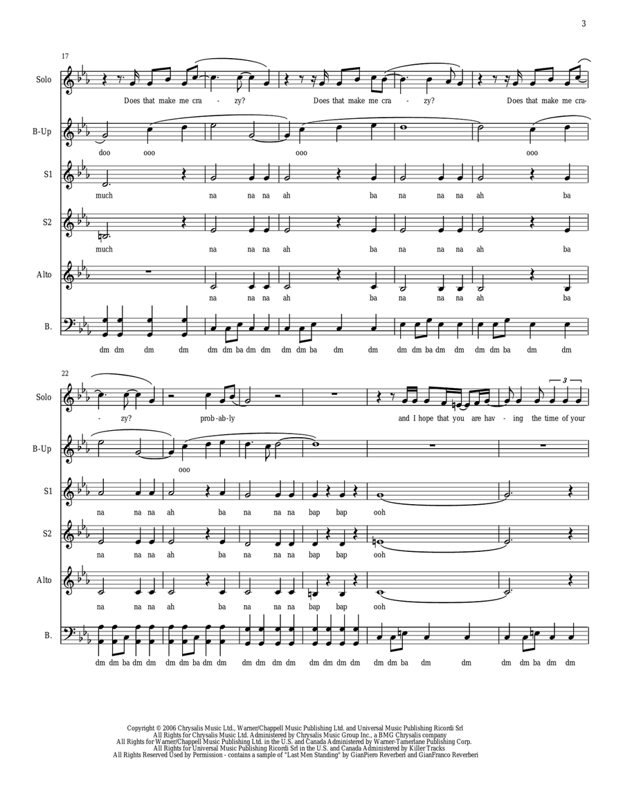 Crazy Crazy A Cappella scores gallery preview page 3