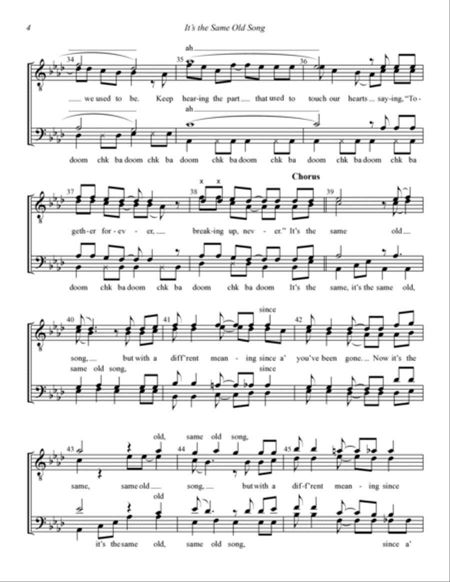 It's the Same Old Song (arr. Steve Tramack) TTBB scores gallery preview page 4