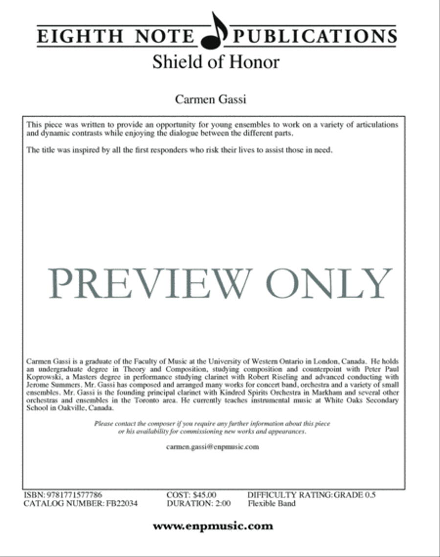 Shield of Honor Concert Band scores gallery preview page 3