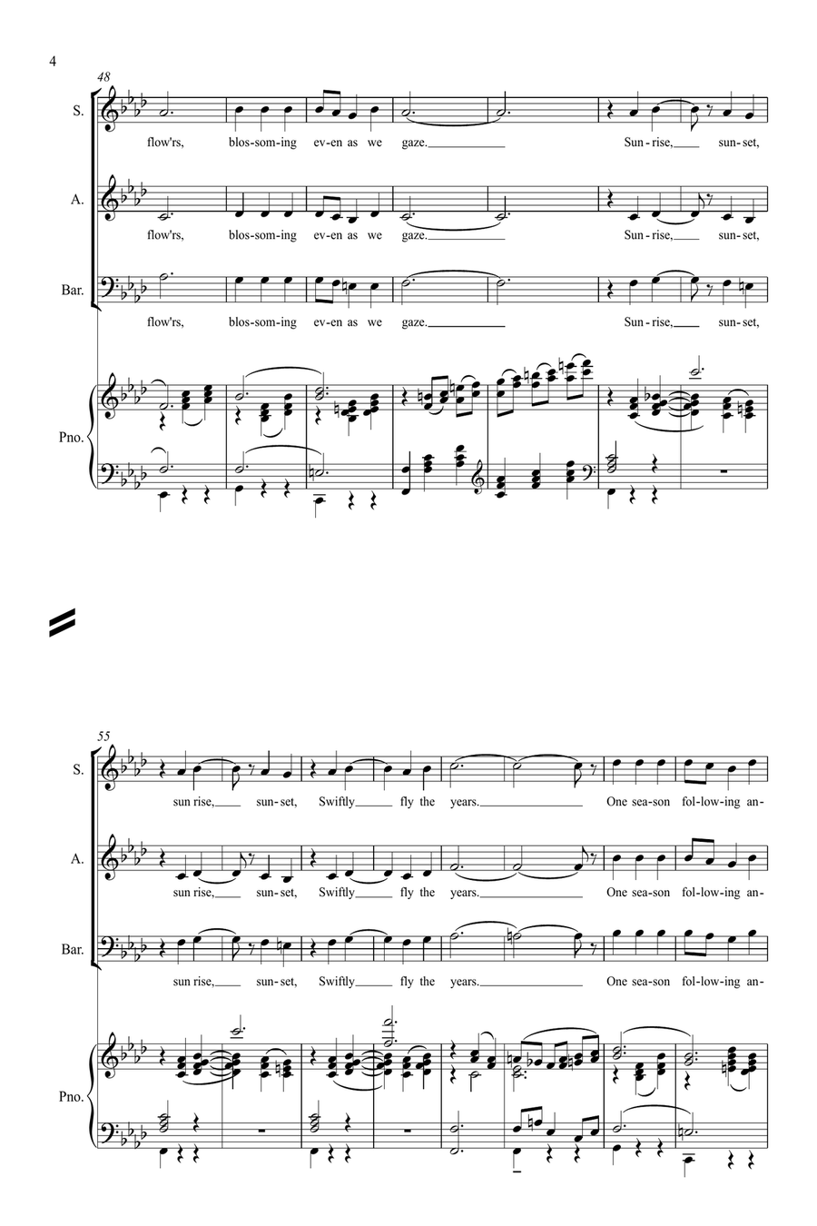 Sunrise, Sunset 3-Part scores gallery preview page 4