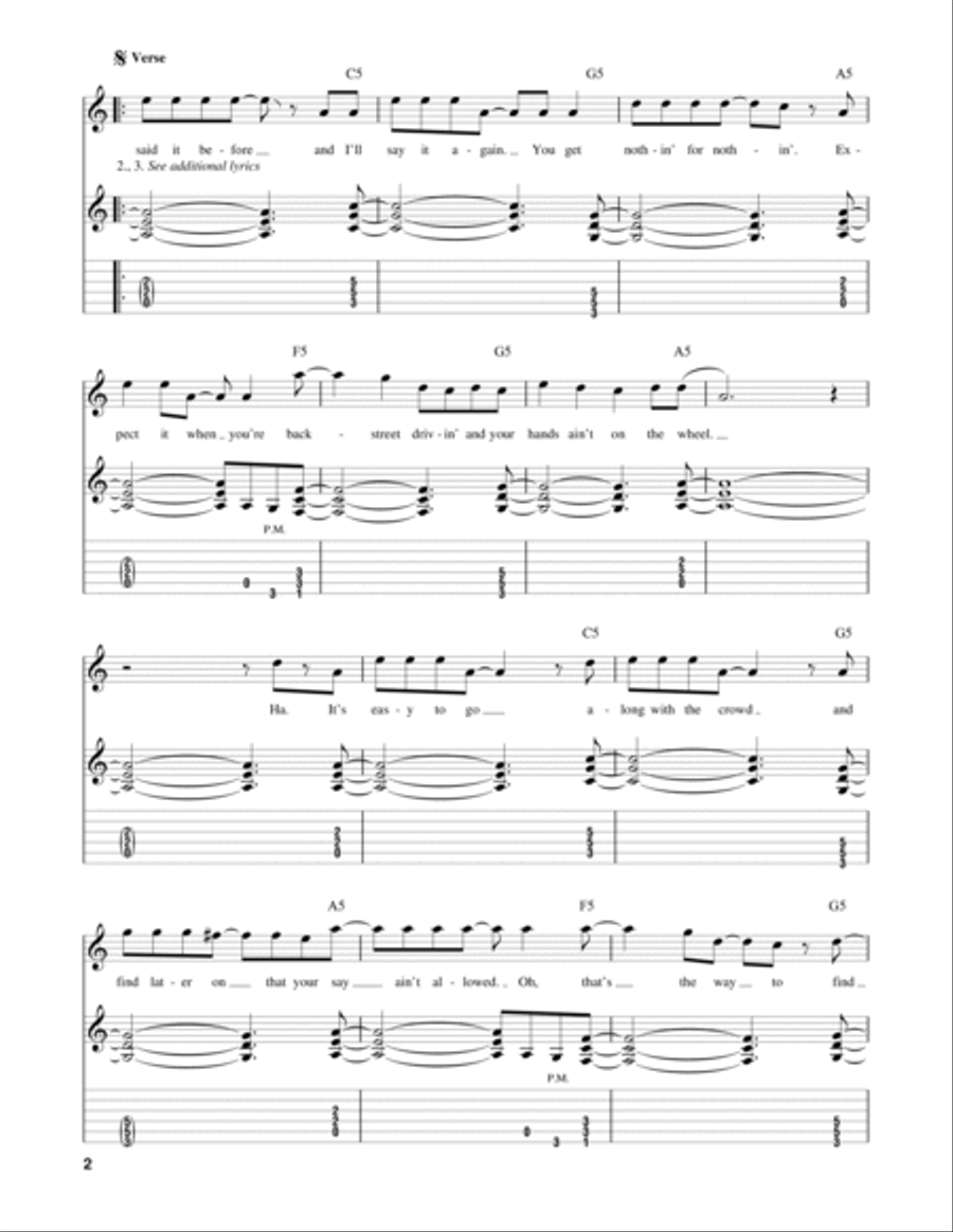 Heading Out To The Highway Electric Guitar scores gallery preview page 2