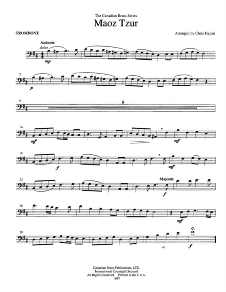 Hanukah Trilogy - Tuba Hanukah Trilogy - Tuba Brass Quintet scores gallery preview page 2
