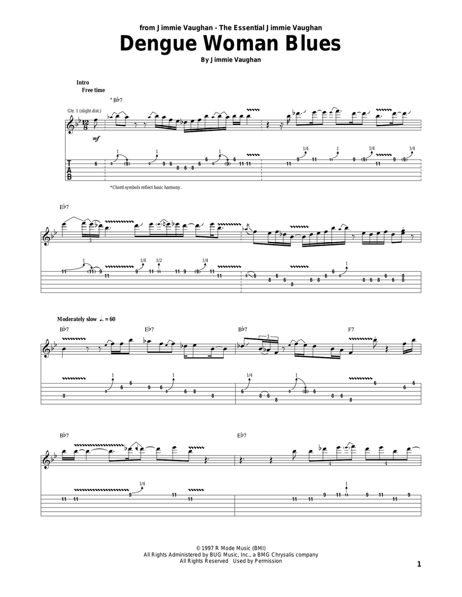 Dengue Woman Blues Acoustic Guitar scores gallery preview page 1