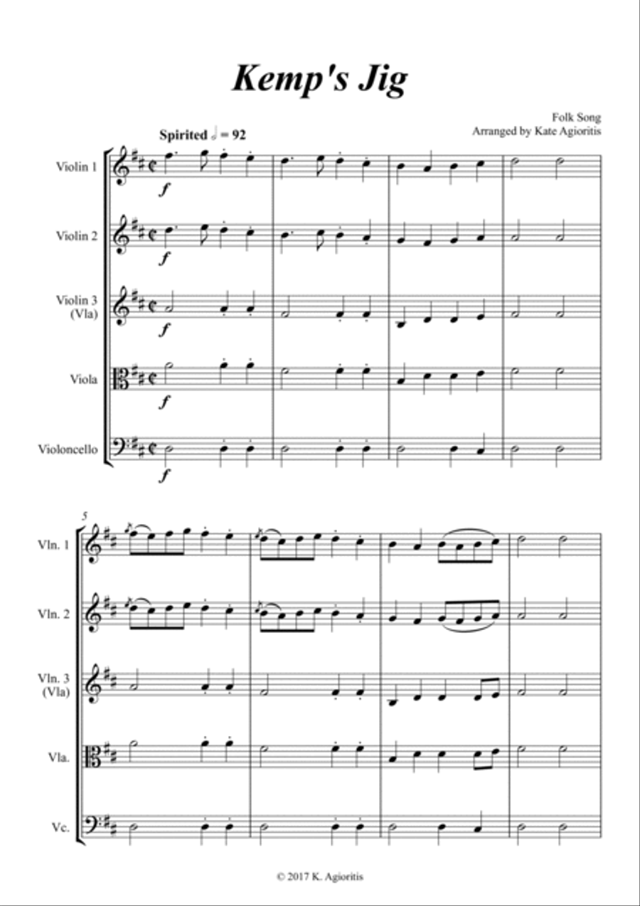 Kemp's Jig - String Quartet String Quartet scores gallery preview page 6