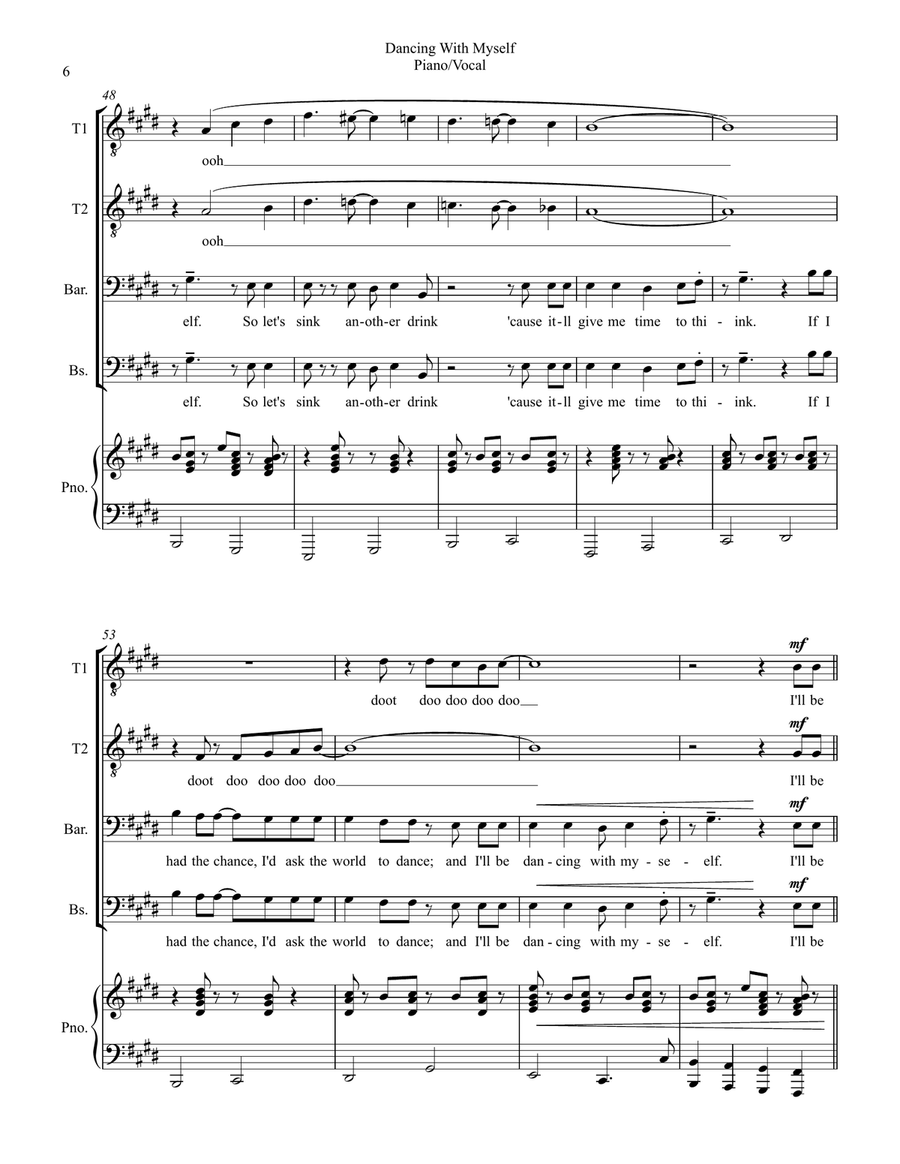 Dancing With Myself TTBB scores gallery preview page 6