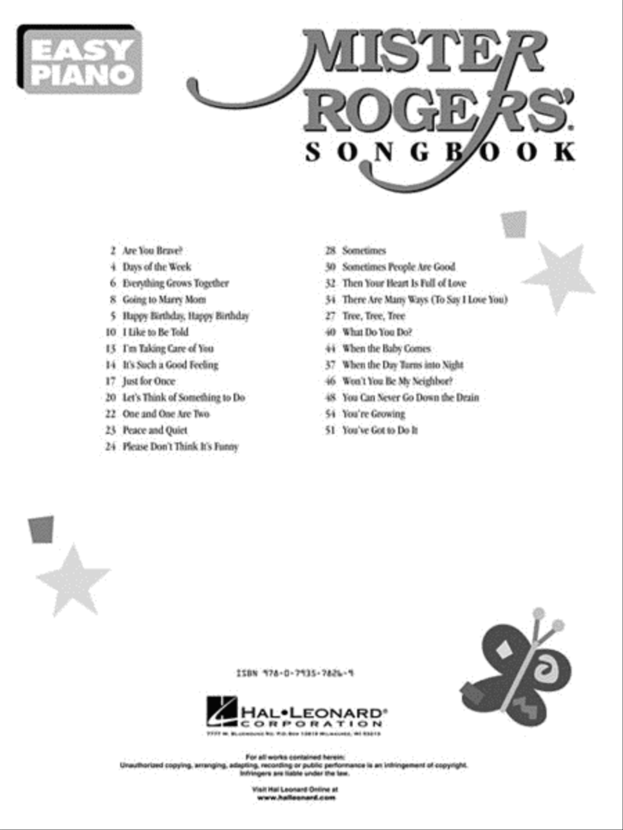 Mister Rogers' Songbook Easy Piano scores gallery preview page 2