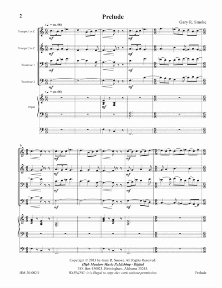 Prelude for Brass Quartet and Organ Small Ensemble scores gallery preview page 2