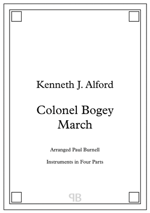 Book cover for Colonel Bogey March, arranged for instruments in four parts