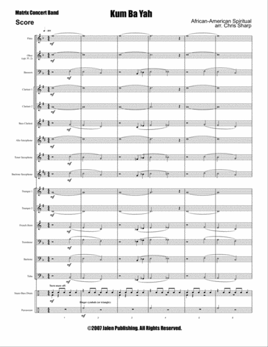 Kum Bah Yah Kum Bah Yah Concert Band scores gallery preview page 2