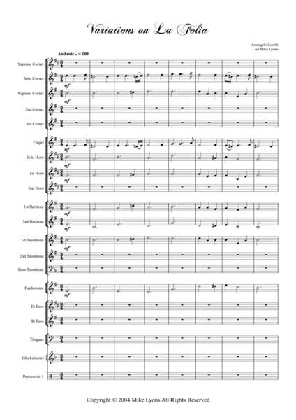 Variations on La Folia - Corelli (Brass Band) image number null