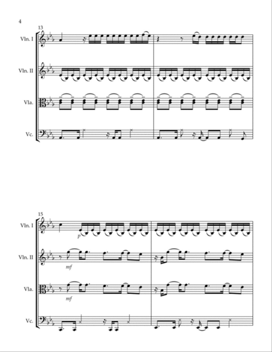 Beautiful People String Quartet scores gallery preview page 5