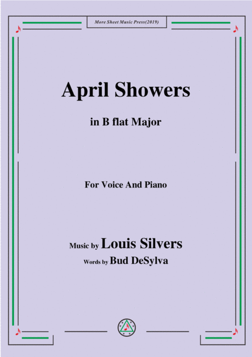 Louis Silvers-April Showers,in B flat Major,for Voice&Piano image number null