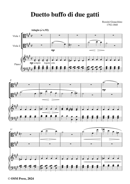 Rossini-Duetto buffo di due gatti(Cats Duet),for Two Violas and Piano image number null