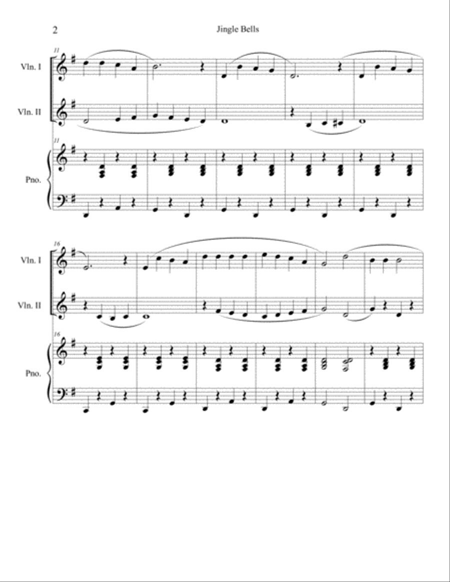 10 Christmas Duets for Violin with piano accompaniment vol. 1 String Duet scores gallery preview page 4