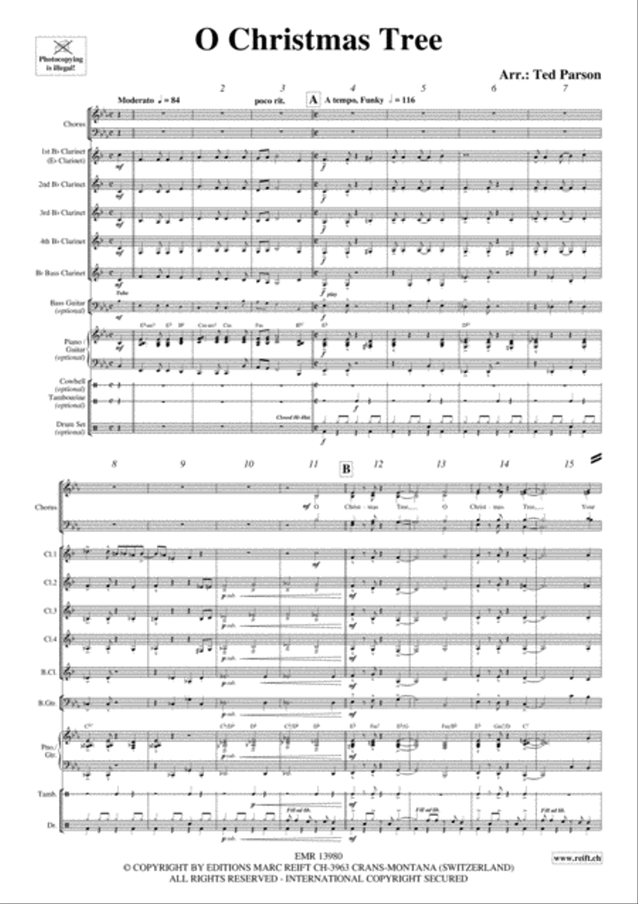 O Christmas Tree Clarinet Quintet scores gallery preview page 4