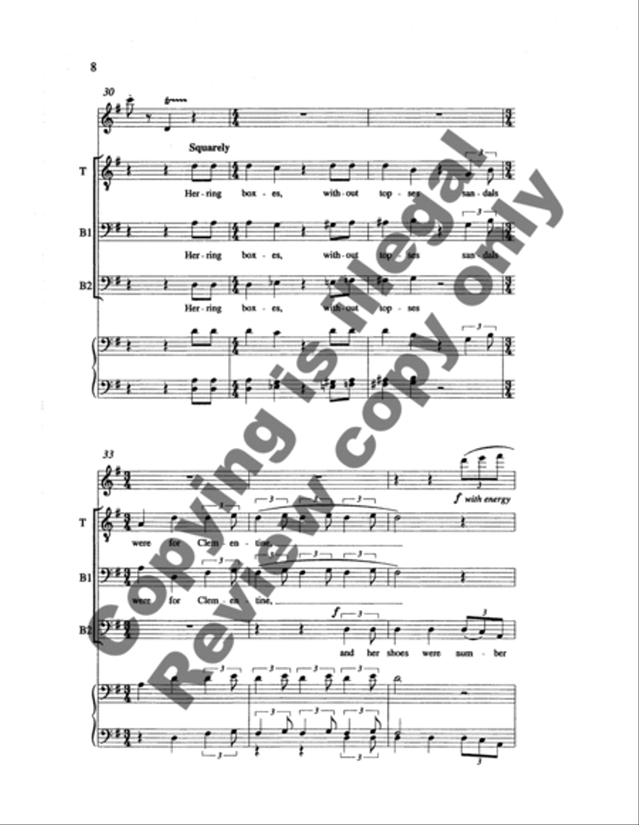 American Ballads: 4. Clementine TTBB scores gallery preview page 14