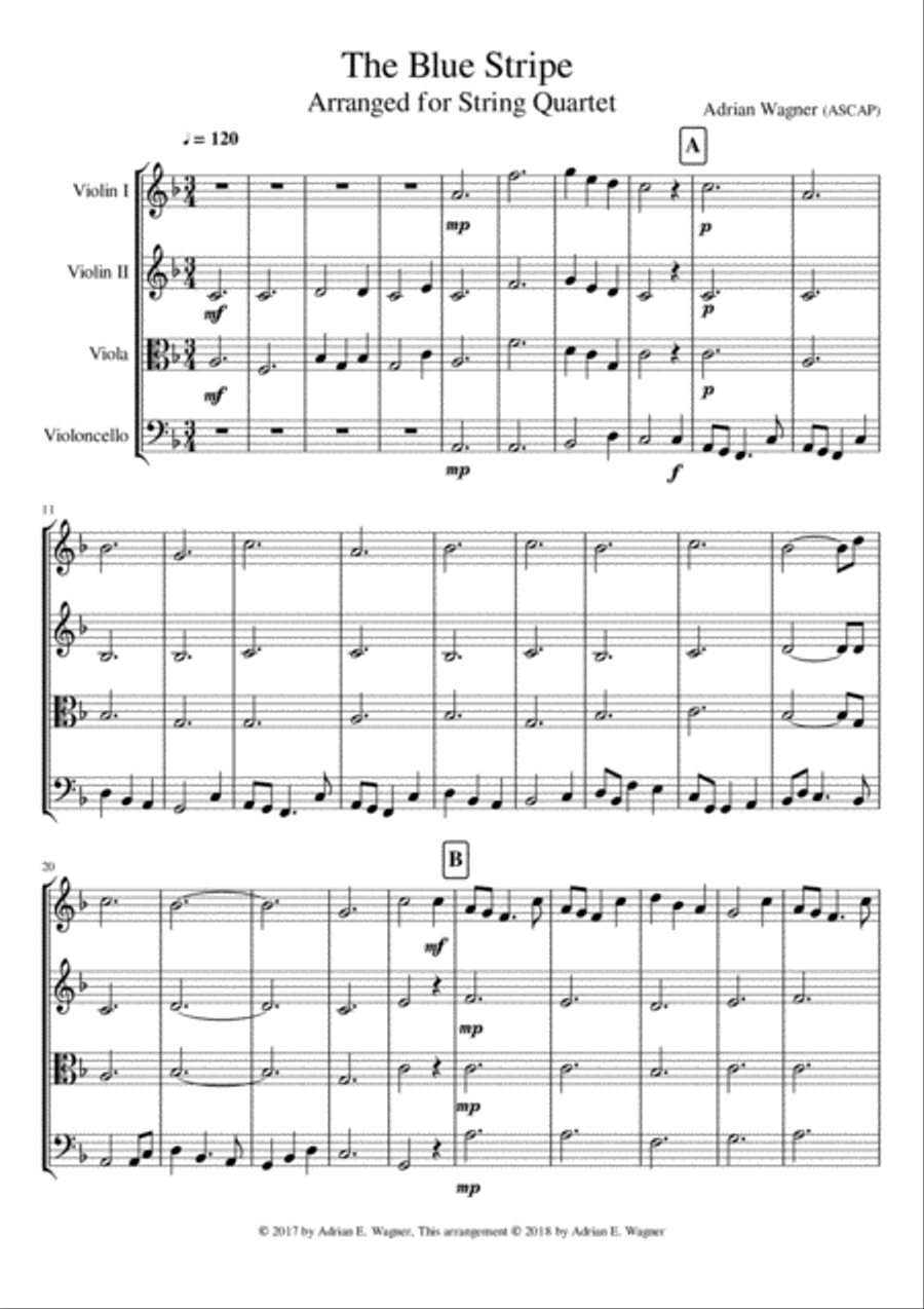 The Blue Stripe String Quartet scores gallery preview page 1