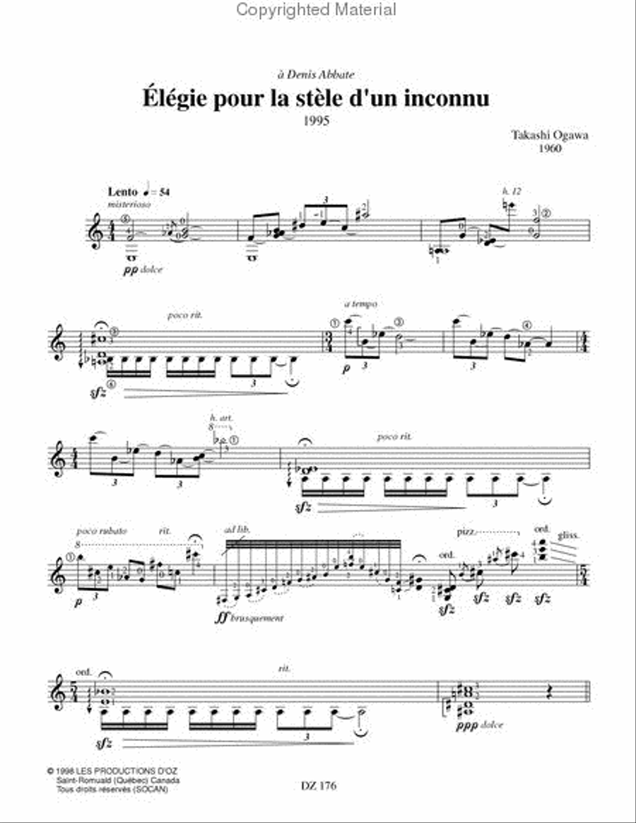 Élégie pour la stèle d'un inconnu Classical Guitar scores gallery preview page 2