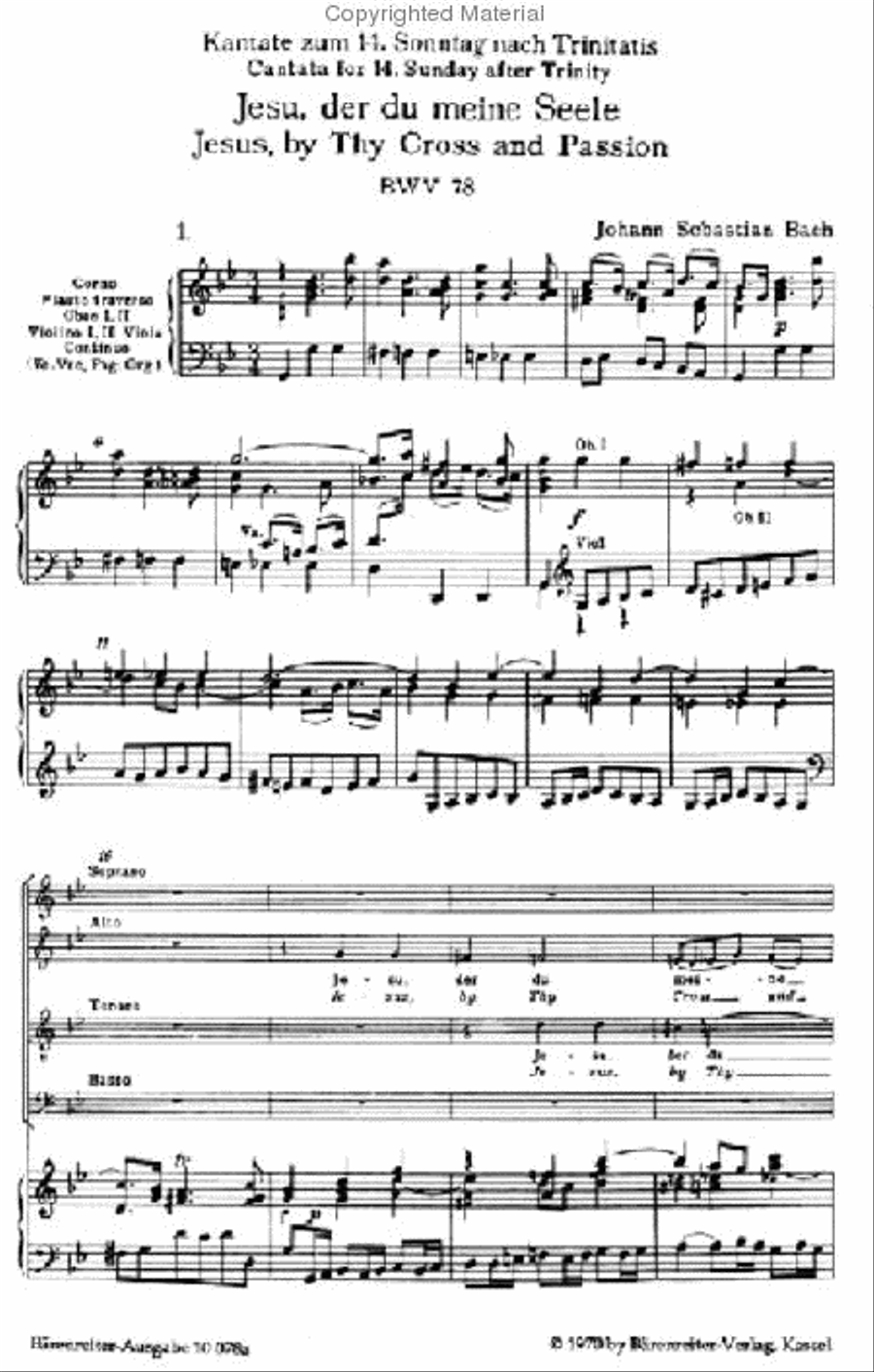 Jesu, by Thy Cross and Passion, BWV 78 4-Part scores gallery preview page 2