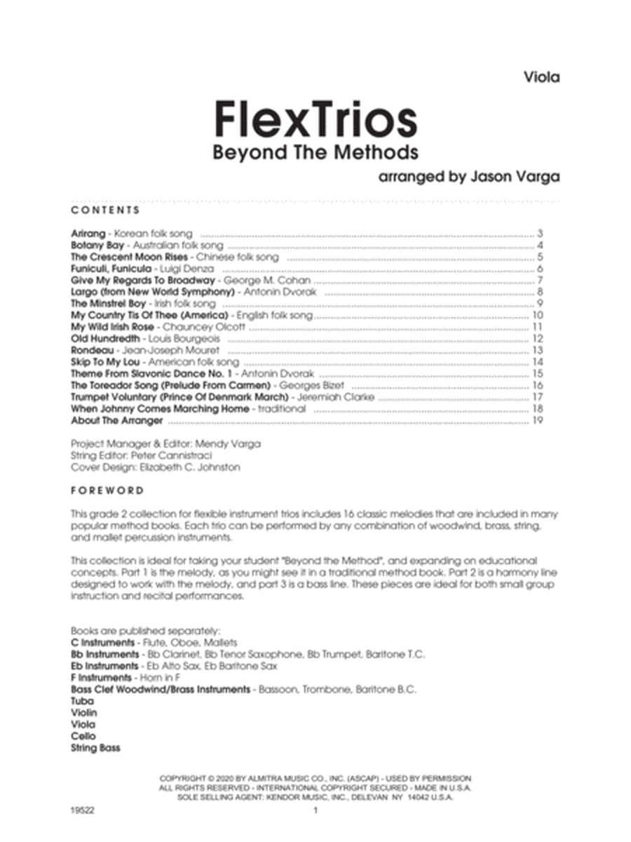 FlexTrios - Beyond The Methods (16 Pieces) - Viola