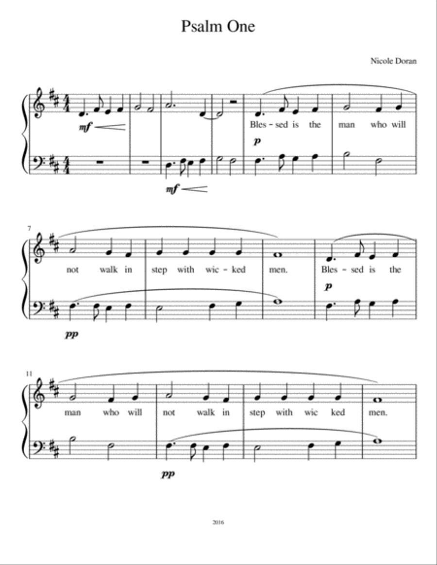 Psalm One for voice and piano Voice Solo scores gallery preview page 1