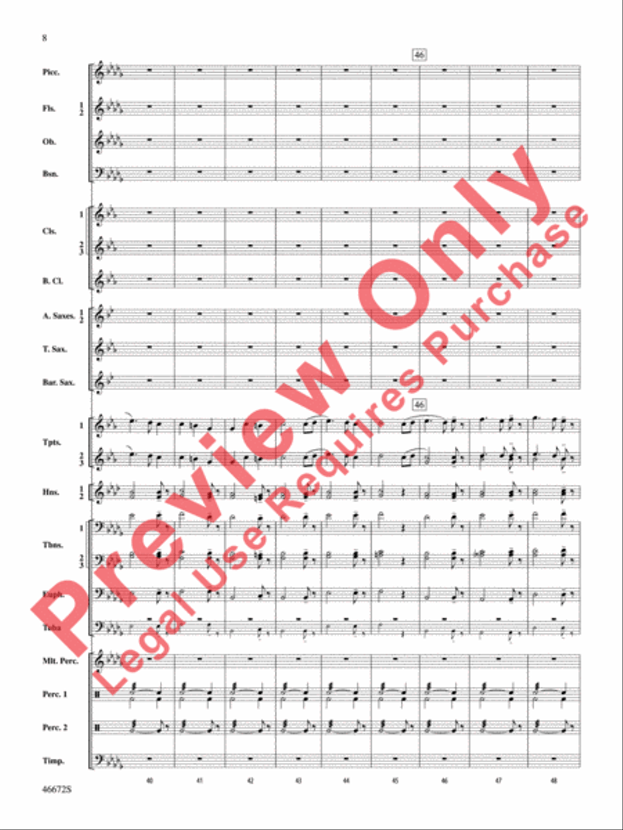 Variants on an English Sea Song Concert Band scores gallery preview page 9