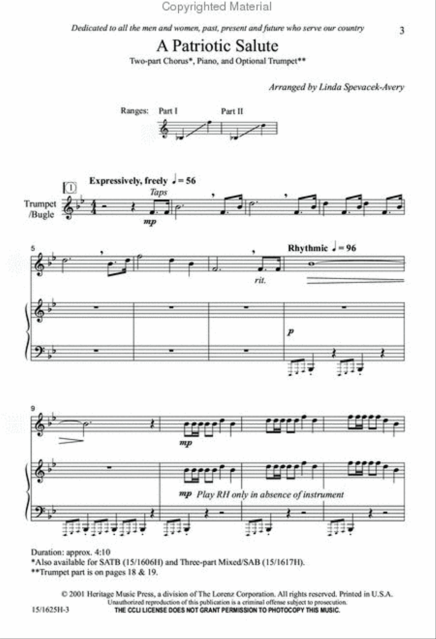 A Patriotic Salute A Patriotic Salute 2-Part scores gallery preview page 2