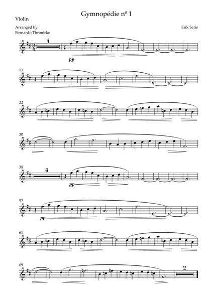 Gymnopédie nº 1 - For Violin image number null