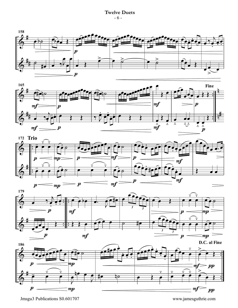 Mozart: 12 Duets K. 487 for Oboe & English Horn Woodwind Duet scores gallery preview page 6