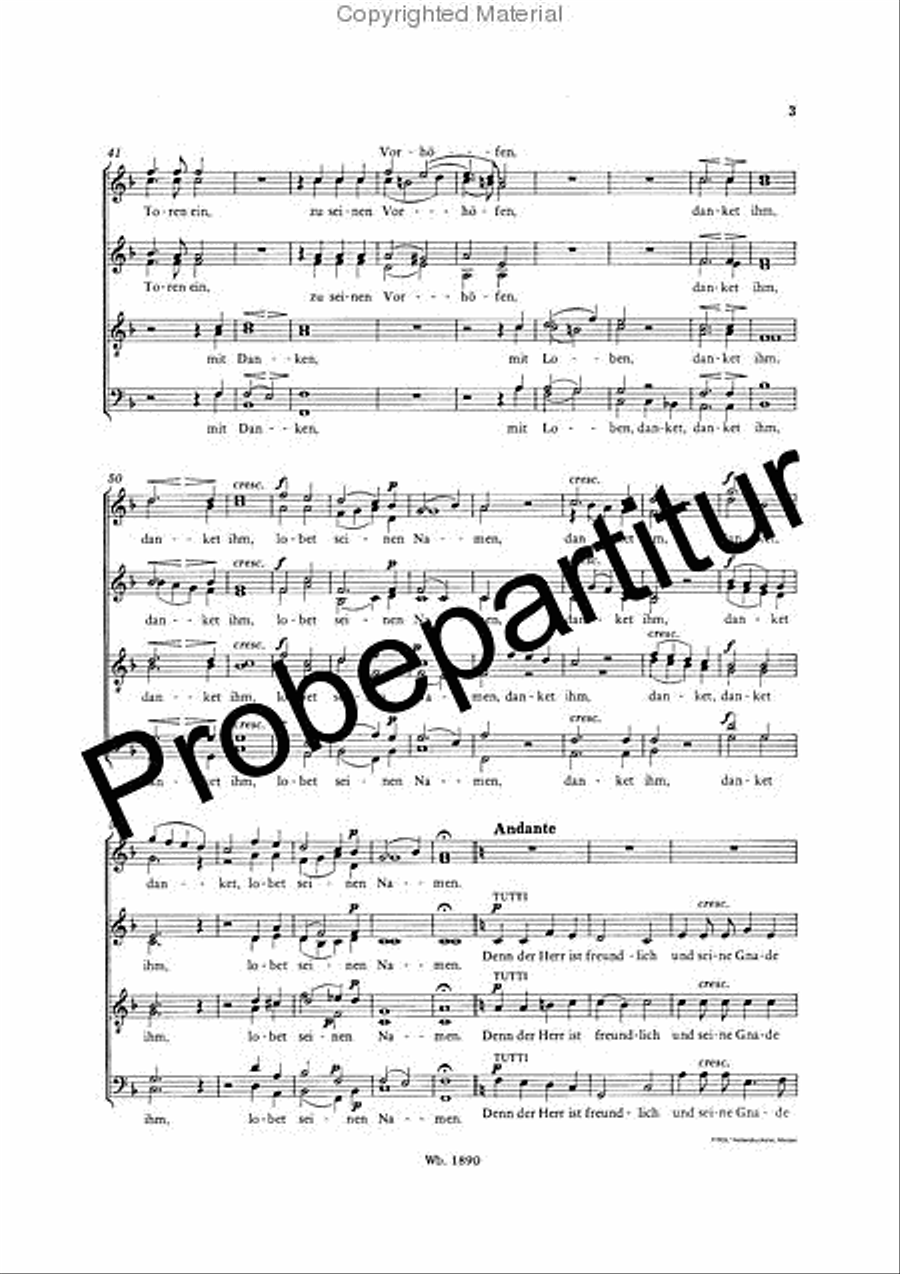 Psalm 100 MWV B 45 “Jauchzet dem Herren alle Welt” A Cappella scores gallery preview page 4