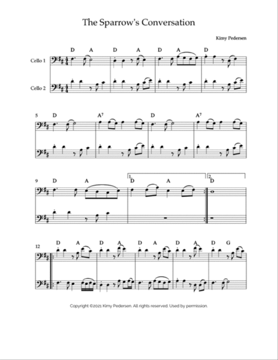 The Sparrow's Conversation Cello Solo scores gallery preview page 2