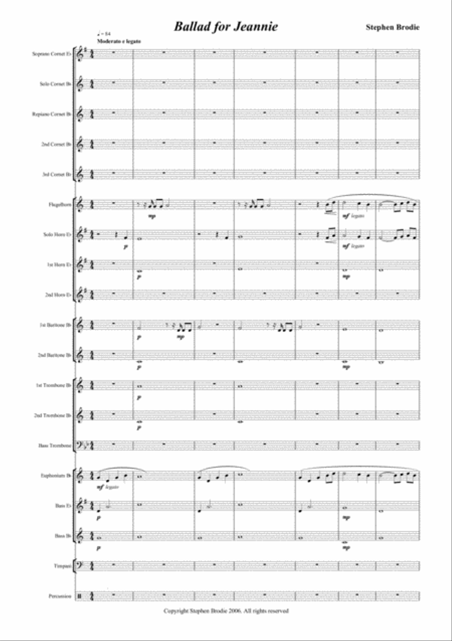 Ballad for Jeannie Brass Ensemble scores gallery preview page 1