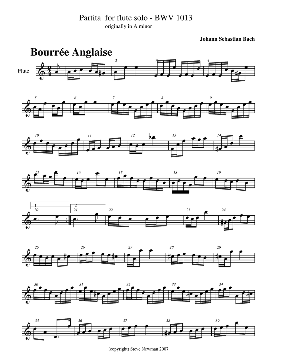 Bach Flute Partita BMV 1013 in Several Keys Large Ensemble scores gallery preview page 6