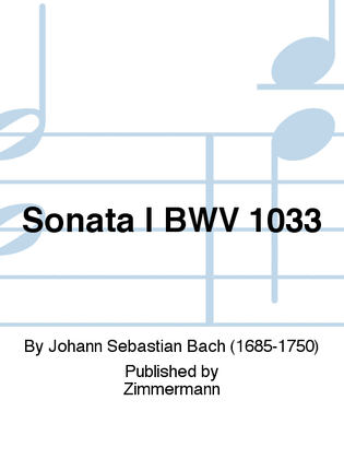 Book cover for Sonata I BWV 1033