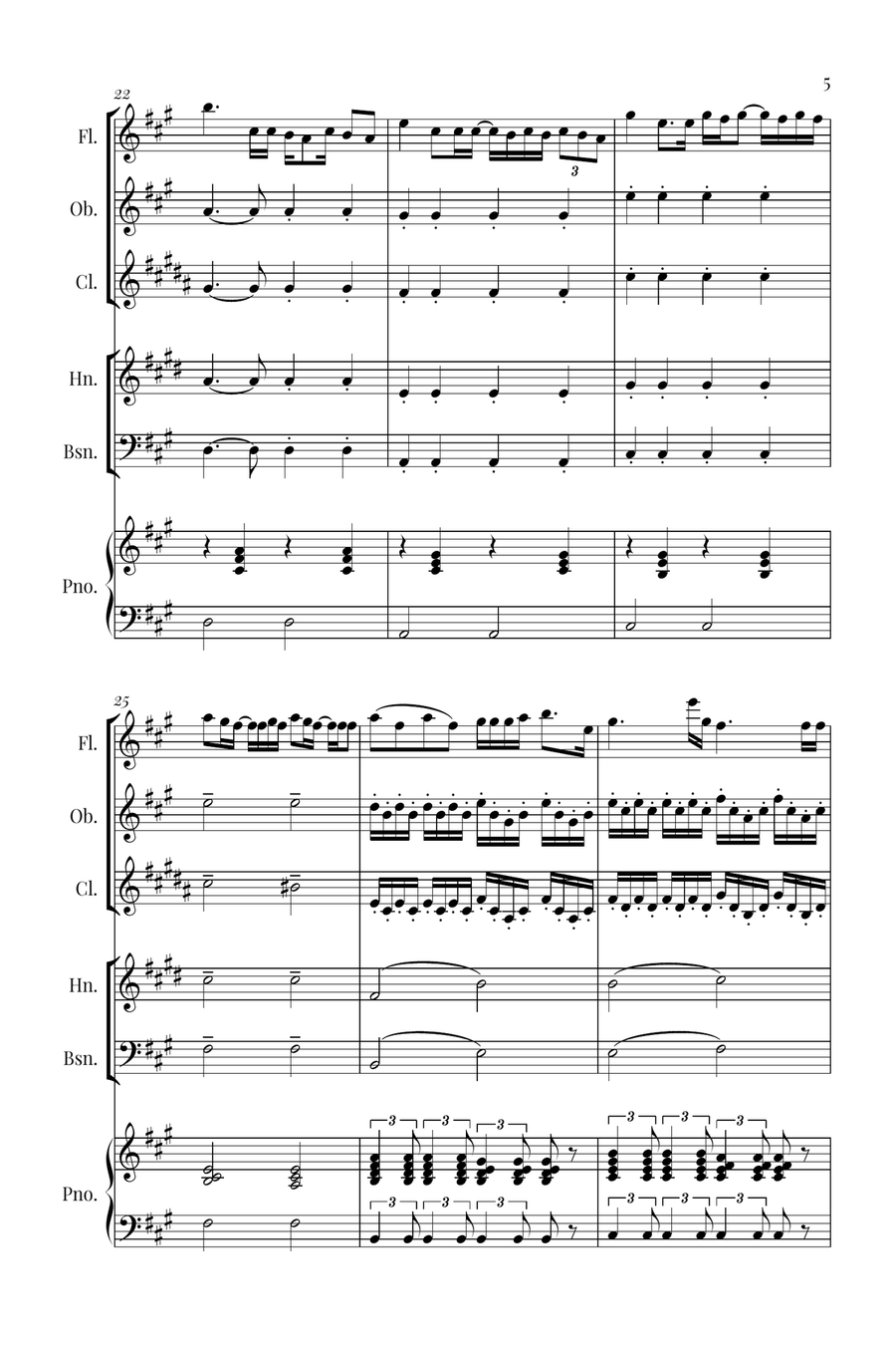 Die With A Smile Die With A Smile Woodwind Quintet scores gallery preview page 5