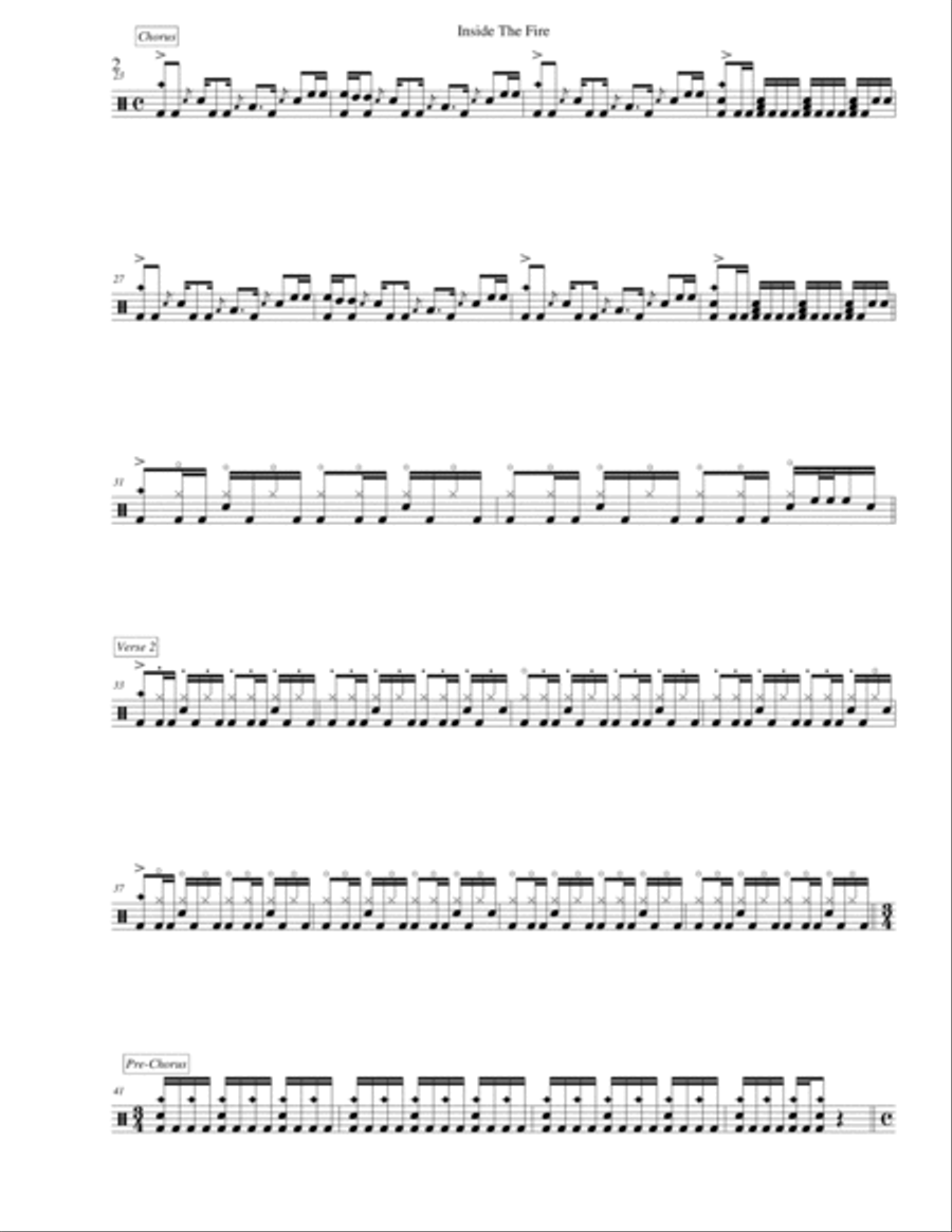 Inside The Fire Drum Set scores gallery preview page 2