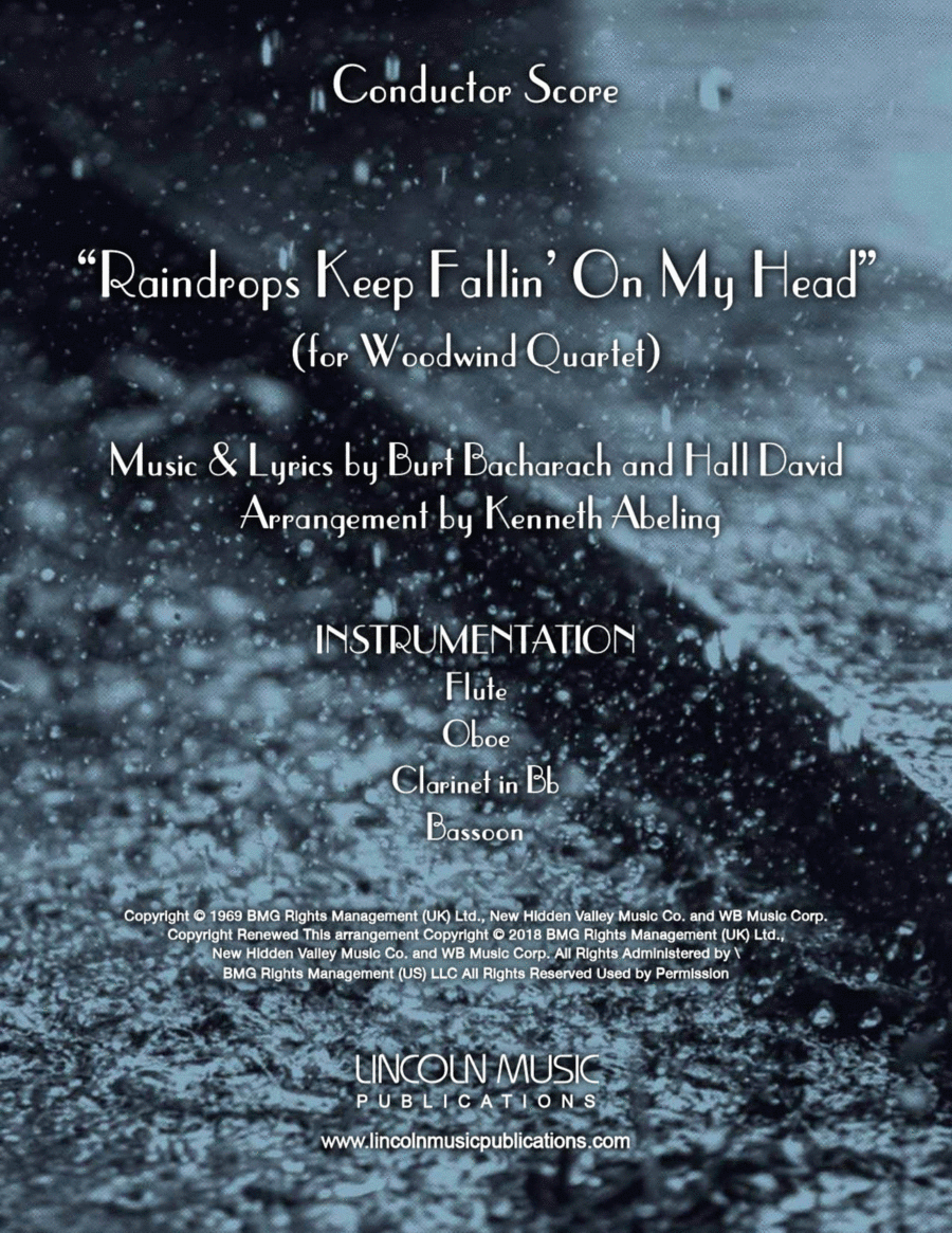Raindrops Keep Fallin' On My Head Woodwind Quartet scores gallery preview page 1