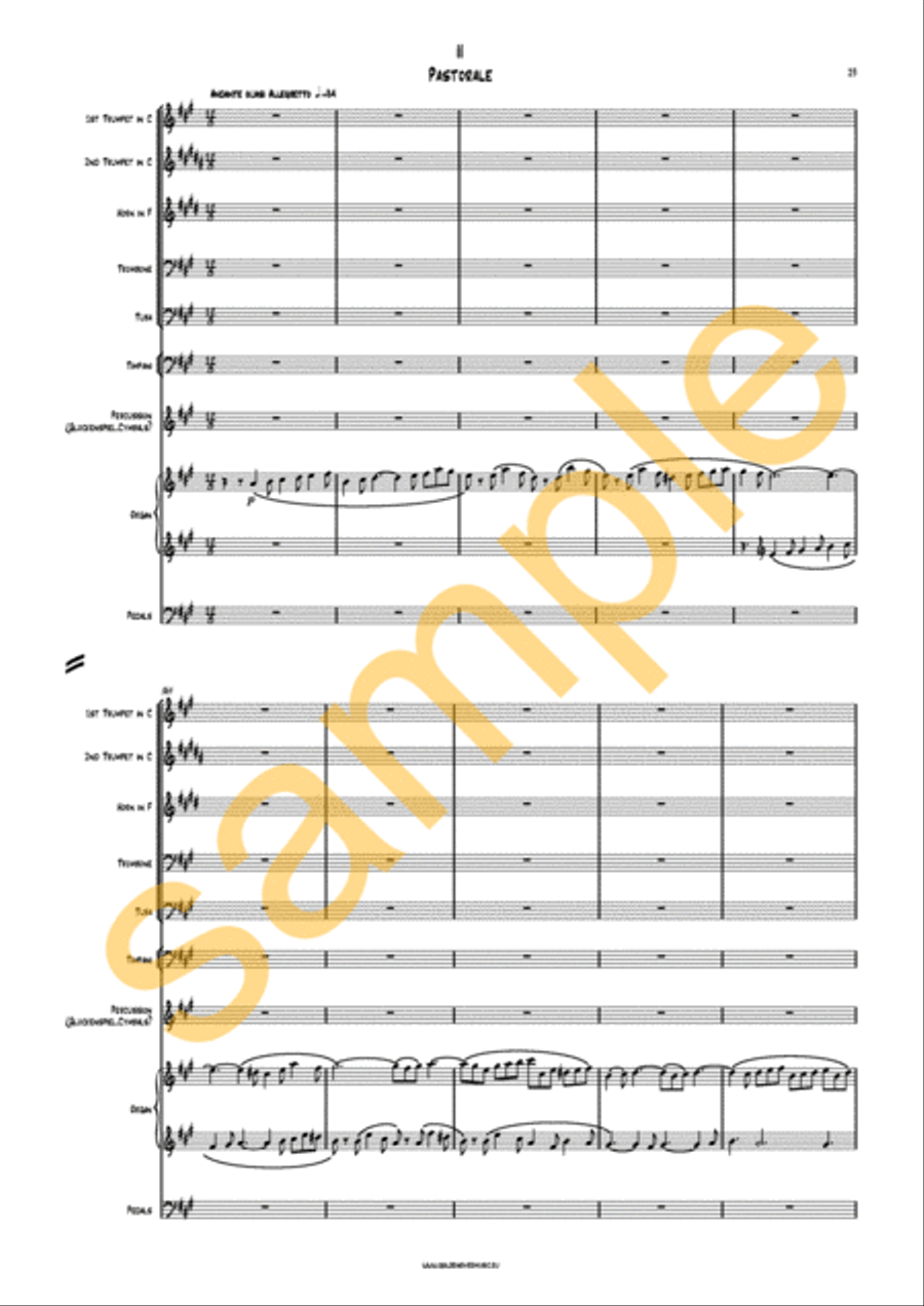 Symphony no. 1 opus 42 for Organ and Orchestra Organ scores gallery preview page 6