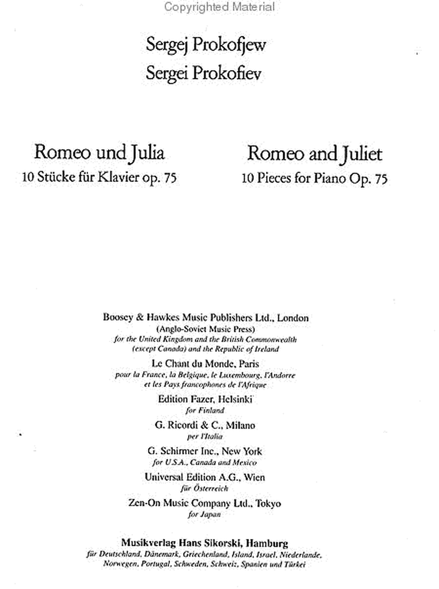 Selections from Romeo and Juliet, Op. 75