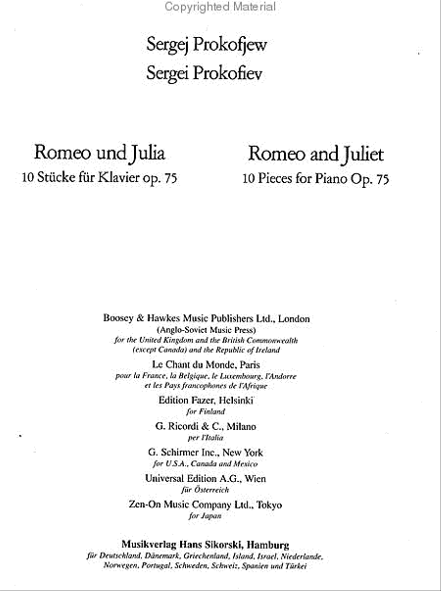 Selections from Romeo and Juliet, Op. 75 Piano Solo scores gallery preview page 2