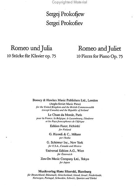 Selections from Romeo and Juliet, Op. 75