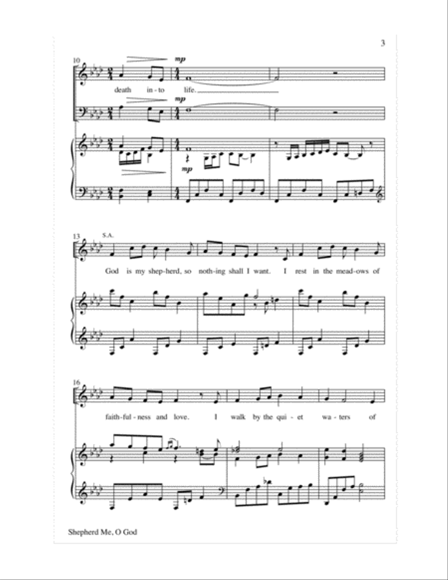 Shepherd Me, O God 3-Part scores gallery preview page 3