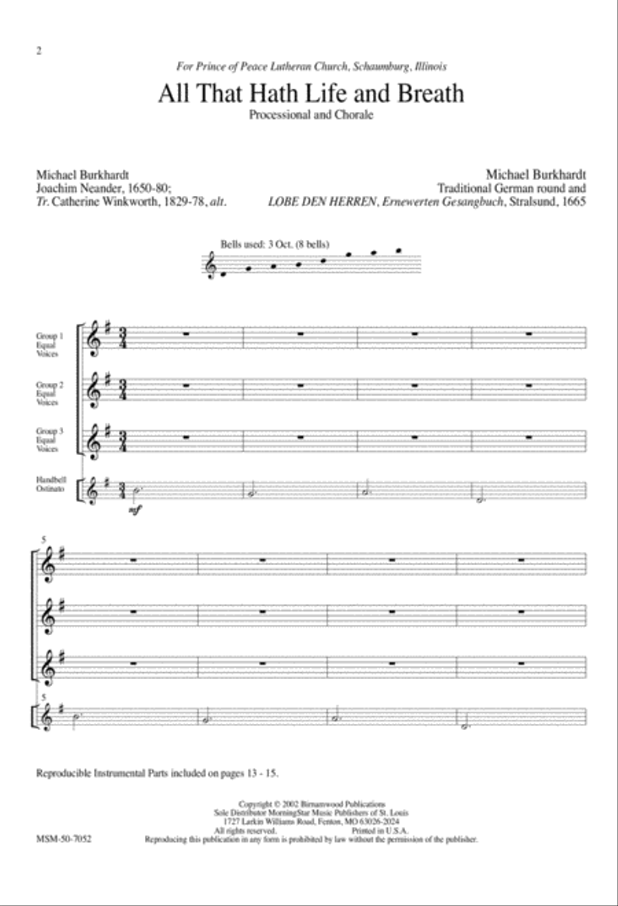 All That Hath Life and Breath 4-Part scores gallery preview page 2
