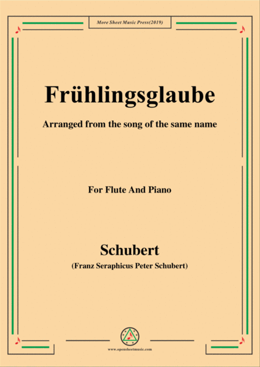 Schubert-Frühlingsglaube,for Flute and Piano Flute Solo scores gallery preview page 1