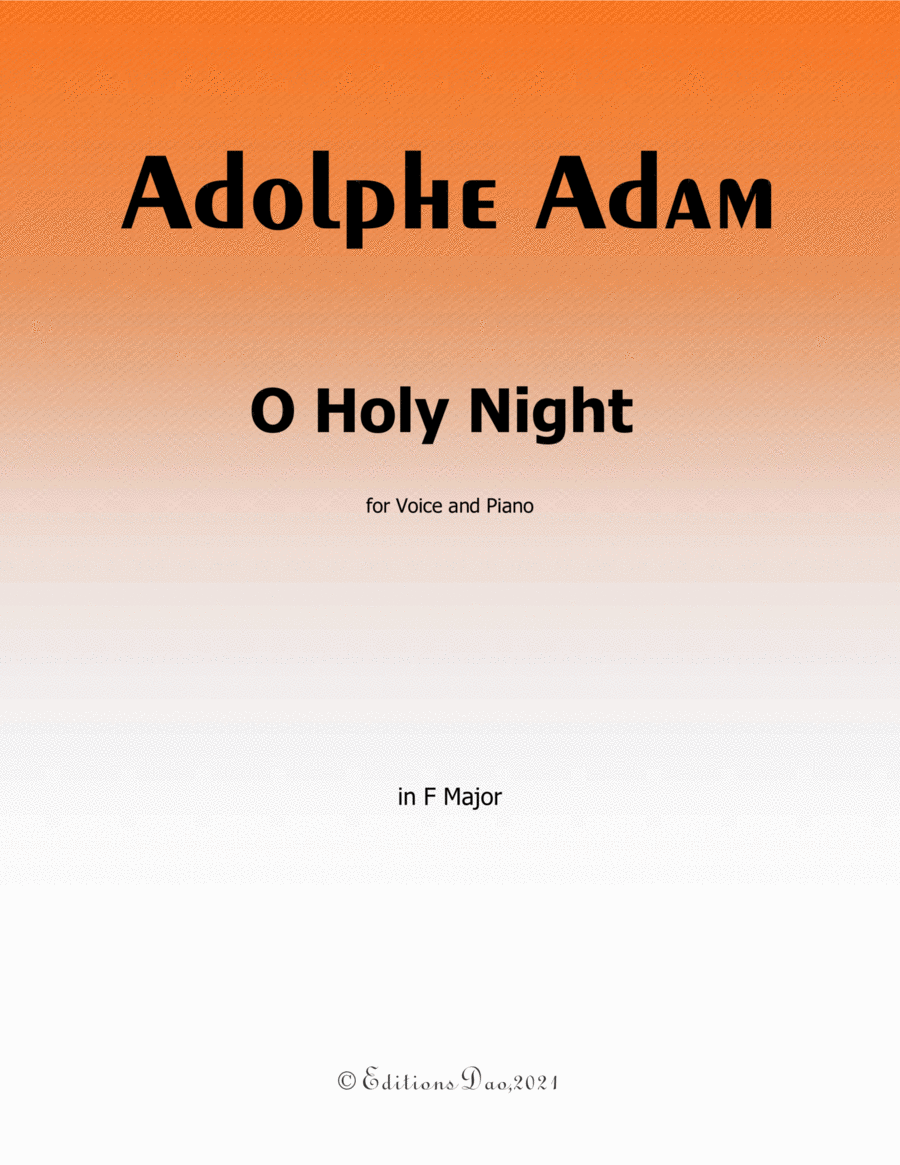 O Holy night cantique de noel,by Adam,in F Major image number null
